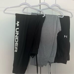 Under Armour Mens Black and Gray Sweatpants Trio